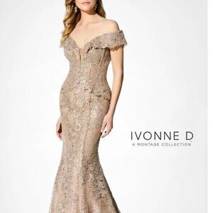 Ivonne D Mother of the Bride Dress Antique Gold Size 8